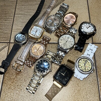 10-Qty Ladies Quartz Watches Large Running 34-40mm Casio Luis Cardini NY&C Ortz