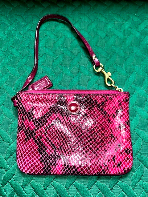 Coach PYTHON LEATHER WRISTLET - Rich Raspberry - … - image 3