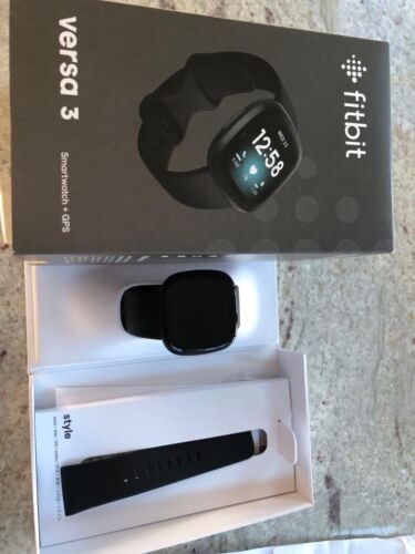 Fitbit Versa 3 Activity Tracker - Black/Black Aluminum