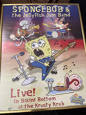 Vintage Spongebob Bikini Bottom Poster SpongeBob & The JellyFish Jam Band  2003