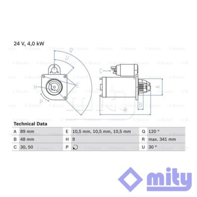Fits Mercedes T2 1970-1994 3.8 D 4.0 + Other Models Starter Motor Mity