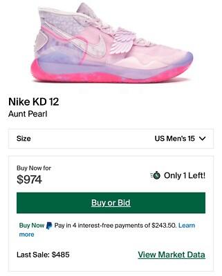 Nike Zoom KD 12 Aunt Pearl Pink 2019 Durant Size 15 | eBay