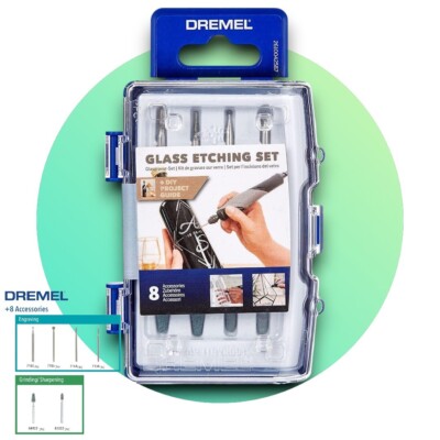 Dremel 682 Glasradierset 8-teilig Radierung & Gravur in Glas - 2615C682JA