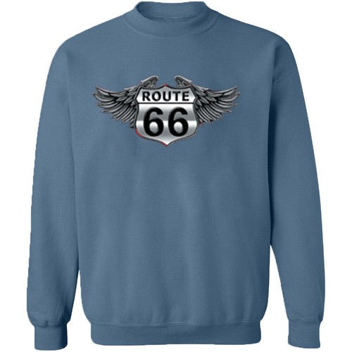 WINGS Route 66 UNISEX CREWNECK Route Us 66 Sweatshirt Get Your Kick On Route 66 - Picture 11 of 12