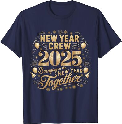 Happy New Year Party 2025 Crew Matching Celebration Unisex T-Shirt