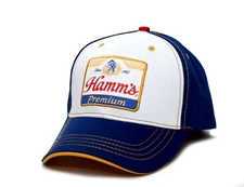 New Hamm's Beer Embroidered Curved Brim Twill Snapback Hat Cap Unisex Adult Blue