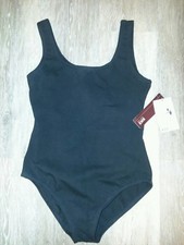 Women's Small Or Girls Large Black Blanc Leotard Jete Tank Leg