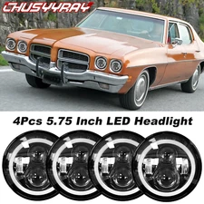 DOT Approved 4PCS 5.75" 5-3/4 LED Headlights Hi/Lo Beam DRL For LeMans 1970-1972