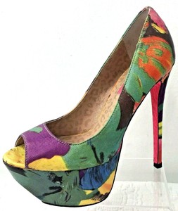 pink multicolor heels