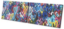 Colourful Pop Hearts Love Graffiti MULTI Leinwand Kunst Bild drucken