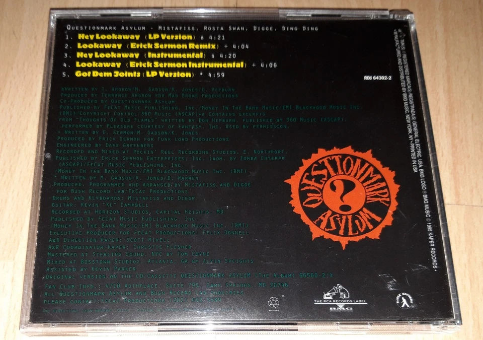 QUESTIONMARK ASYLUM Hey Lookaway PROMO CD Single RAP Hip Hop ERICK SERMON Remix - Bild 3 von 4