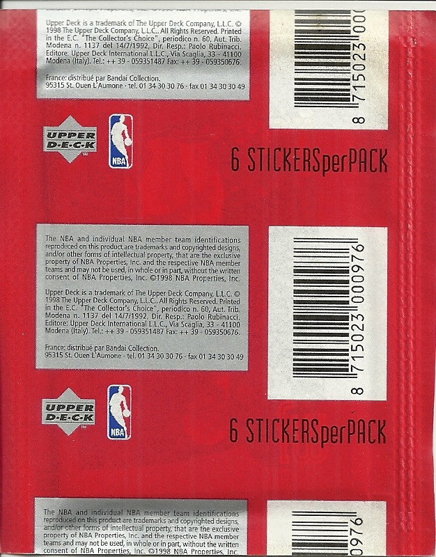趣味 michael jordan upper deck sticker album 趣味 michael jordan upper deck sticker album 1998 Upper Deck