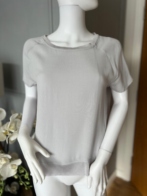 Twist & Tango Women's Top Blouse Size 34 XS Grey Viscose 