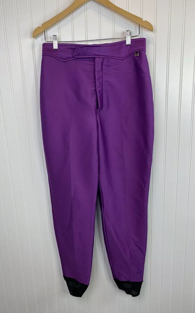 Roffe Skiwear Womens Ski Pants Vintage Size 14 Purple Ladies Puma Stirrups | eBay