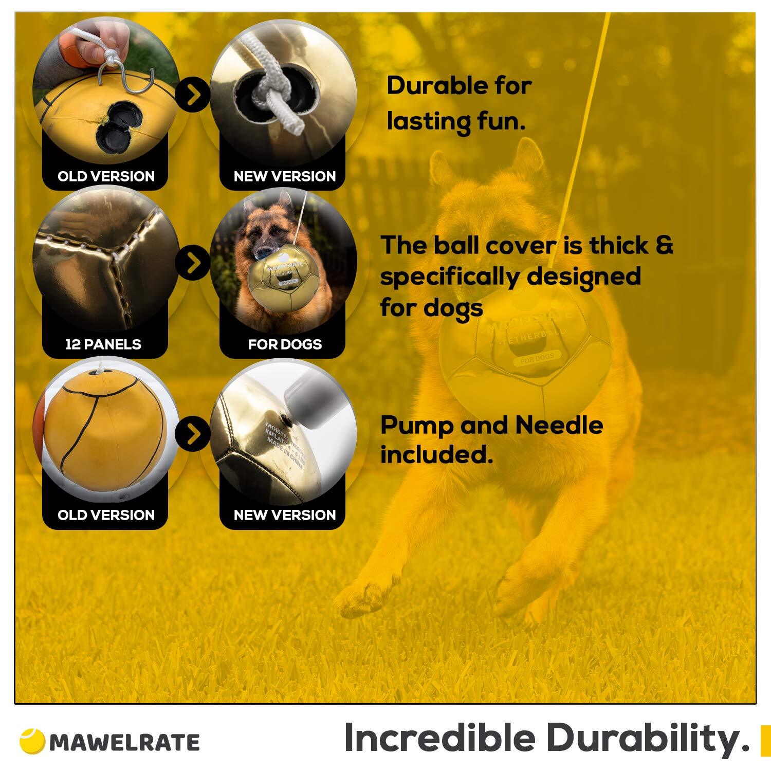 MAWELRATE Durable Tetherball for Small and Big Dogs Perfect Heavy