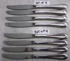 Set of 4 You can buy up to 8 Oneida Sand Dune Glossy Stainless Dinner Knives