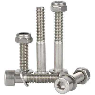 BOLT BASE M4 M5 M6 M8 Allen Bolt Socket Cap Screws Nyloc Nuts & Washers A2 Stainless Steel