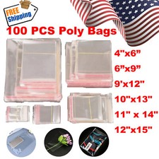 100 pcs Resealable Poly Bags Transparent OPP Bag Plastic Bags Self Adhesive Seal
