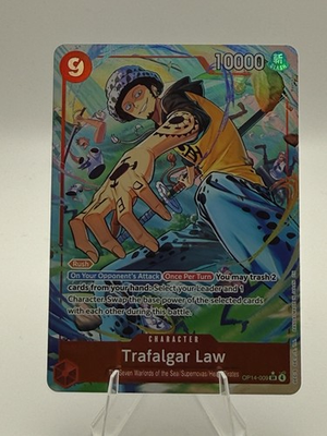 #ad Trafalgar Law OP14 009 Alternate Art OP14 009 The Azure Sea#x27;s Seven Foil $28.00