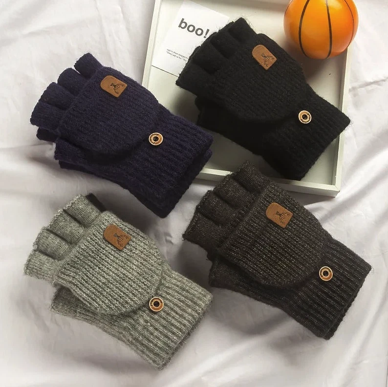 Guantes Sin Dedos De Lana Para Mujer, Guantes De I... - Grandado