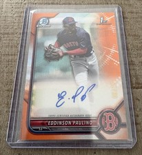 2022 Bowman Chrome Eddinson Paulino Blue Jays Orange Shimmer Refractor Auto /25