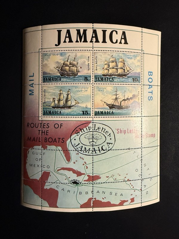 Jamaica Set & S/S Mail Boats 1974 Stamps No Tracking
