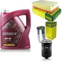 MANN-FILTER Inspektionspaket 5L Mannol Extreme 5W-40 FüR Audi 100 Avant 2.5 Tdi