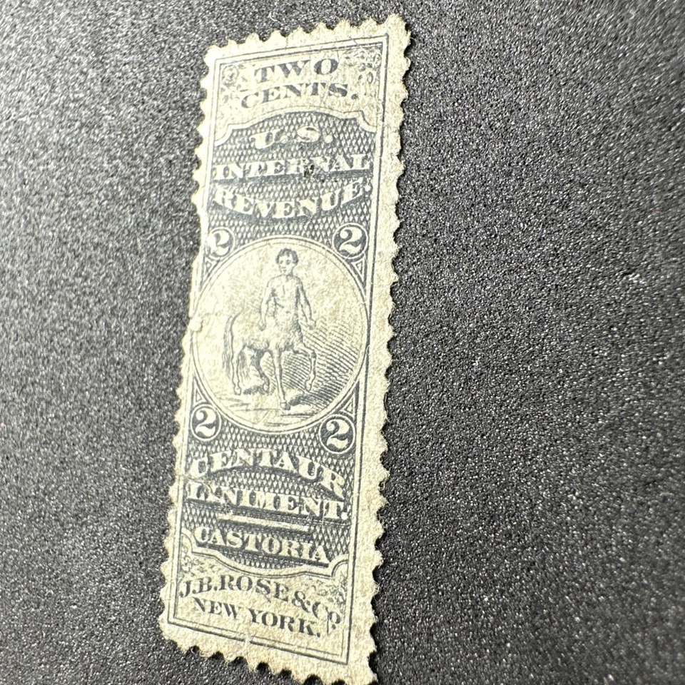 1871 RS204 Centaur Ointment Rare Medicine Stamp Revenue Silk - Image 3 of 4