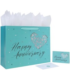 16.5 Extra Large Gift Bag Set with Handles, Greeting Card, Tissue Papers