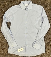 NWT Eton Button Up Dress Shirt Men  s Striped Single Cuff Contemporary Size 41 16