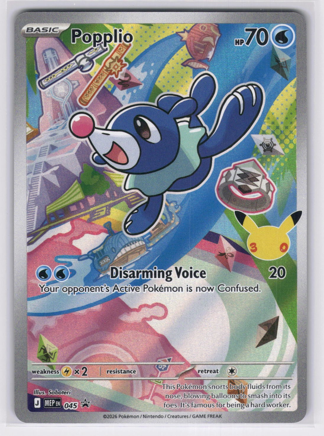 Popplio 045 - Holo P ME: Mega Evolution Promo Pokemon NM