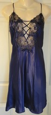 Frederick's of Hollywood Blue Lingerie Gown Lace Front Size 1X NWOT