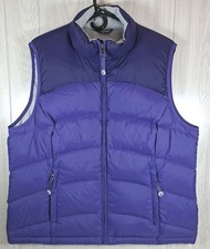 LL Bean Women  s Goose Down Puffer Vest Purple Gray Size XL Min 80 Down