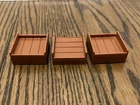 Vtg Fisher-Price Little People 3 Brown Pallets for Lift And Load Depot Fork Lift