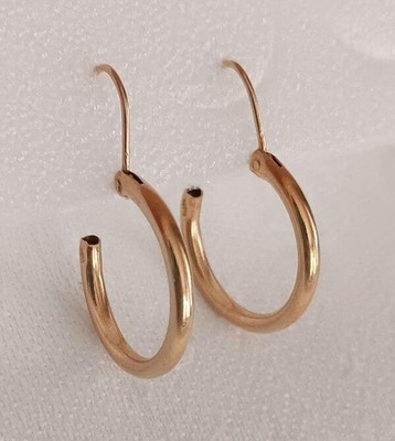Massive 14 Karat Gelbgold Creolen 2 mm 1,8 Gramm glatt kein Schrott