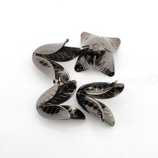 Gunmetal Flower Bead Cap Jewelry Findings 18x16mm 4pcs Lily Tulip Bead Caps