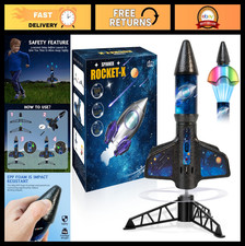 Electric Rocket Launcher for Kids - 200ft Flight, Parachute Toy, Outdoor Fun, Bi