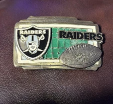 VINTAGE 1980'S RAIDERS BELT BUCKLE GREAT AMERICAN PRODUCTS PEWTER