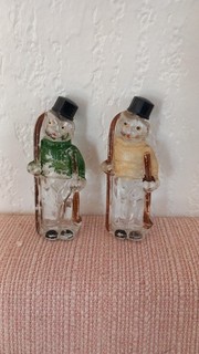 Anciens Flacons De parfum Cheramy Paire Skieurs 1950
