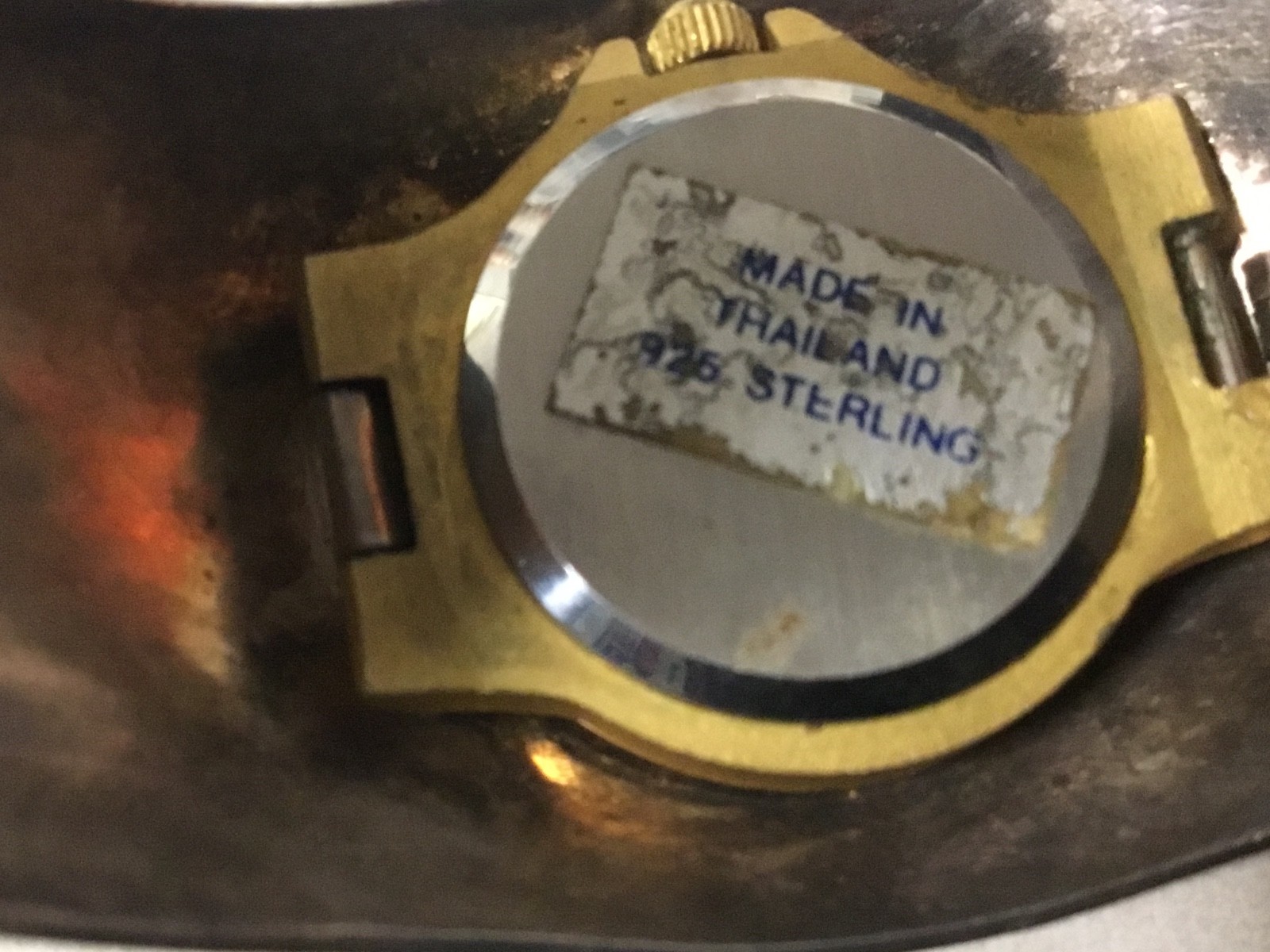 Solid 925 Sterling Silver Bangle Cuff Watch Diamo… - image 5