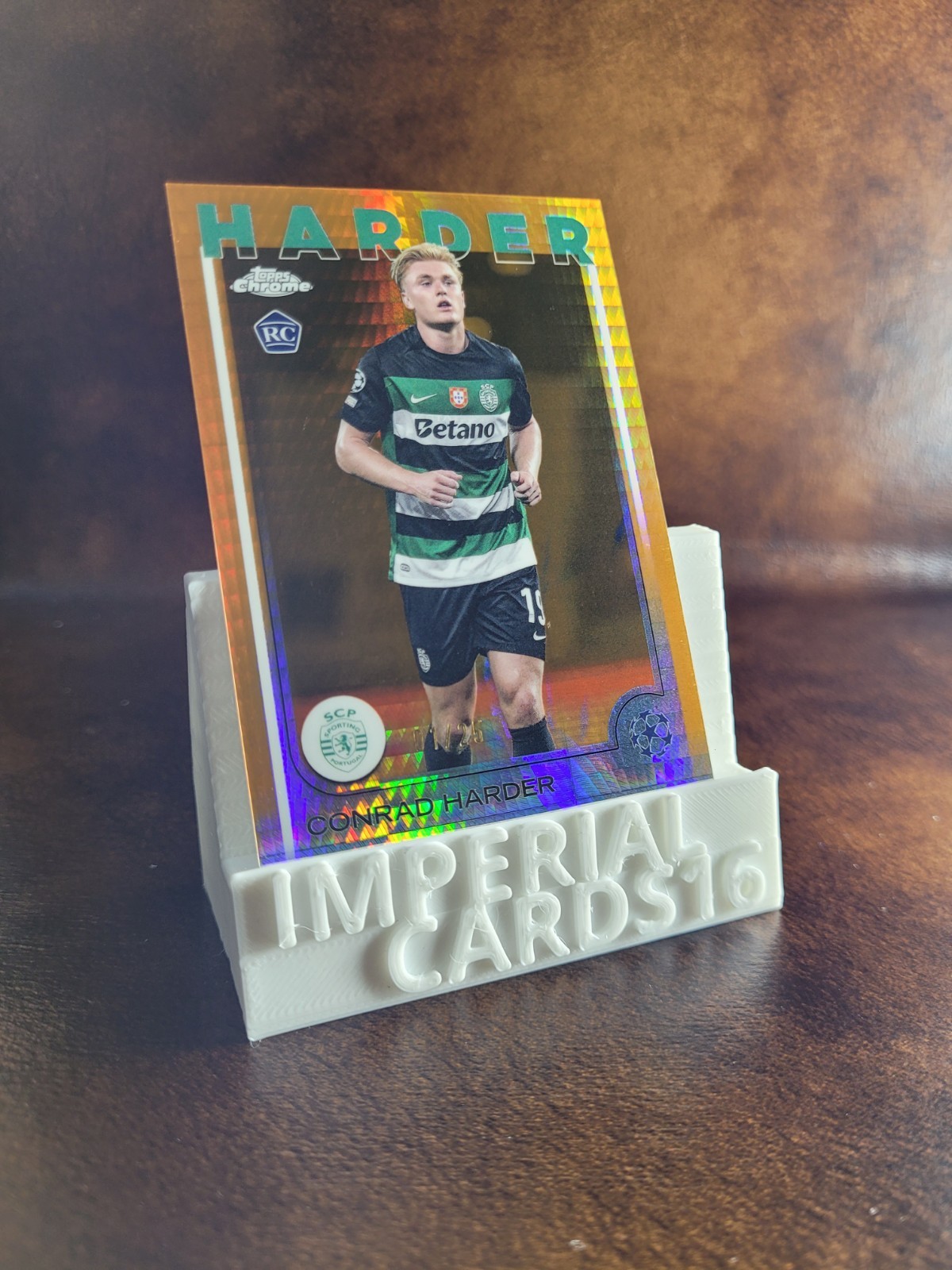 2024-25 Topps Chrome UCC Orange Prism Refractor Conrad Harder #177 Bookend 1/25