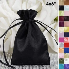 60 pcs 4" x 6" SATIN FAVOR Drawstring BAGS - Gift Pouches Packaging Cheap SALE