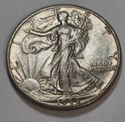 1944 D WALKING LIBERTY SILVER HALF DOLLAR AU -0426-3