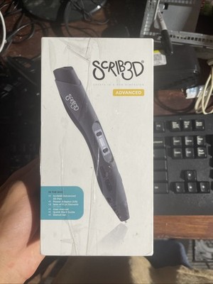 SCRIB3D Advanced Pen 3D Printing Black SL-300 With Charger And Filament