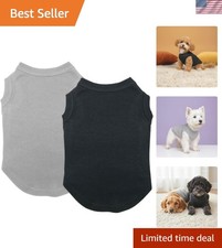 Breathable 2-Pack Sleeveless Dog Shirts - Comfortable Cotton for Daily Wear