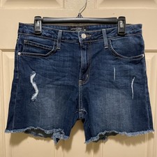 Just Black Shorts Denim Cutoff Style Light Wash Stretch 5 Pocket USA Made Sz 30