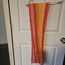 Talbots Silk Blend Scarf NWT Stripes Orange Pink Yellow Vtg Preppy 62  x 6  