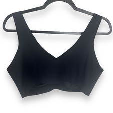 Honeylove LiftWear V-Neck Bra Size 1X Black Wireless Sculpting Support Womens