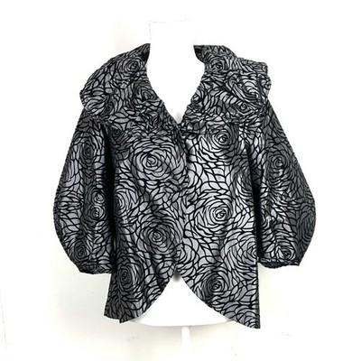 IC By Connie K Jacket Size S Oversized Velvet Satin Balloon Sleeve Wire Collar