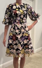 Ricki Freeman for Teri Jon Women's Floral- Emroidered Tulle Midi Sample size 4-6